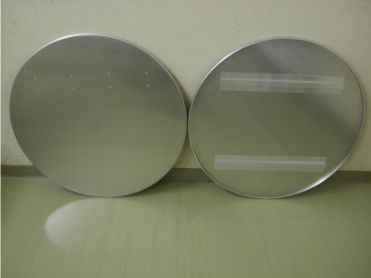 アルミニウム原板 製品例 低リブ丸板　表面／裏面画像